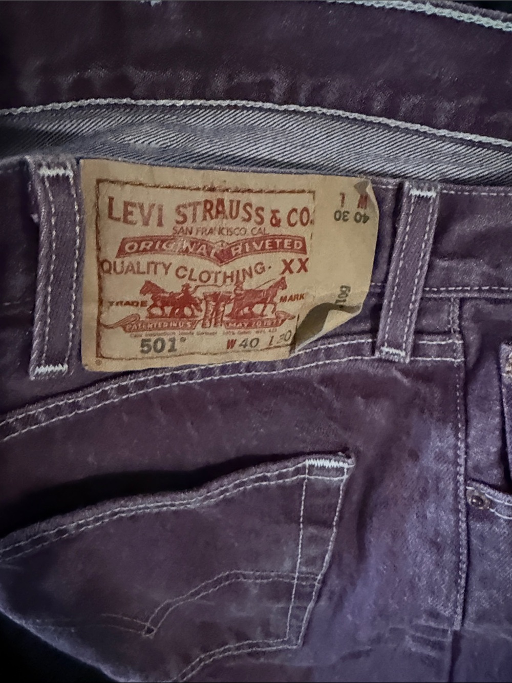 Men's Straight Jeans in Deep Plum - Picture 3 of 9